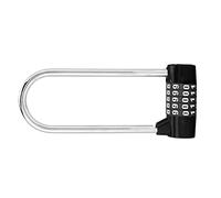 Bewinner 5-Digit U Shaped Combination Padlock Zinc Alloy Password Lock for Cabinet Door, Extra Long Shackle Code Lock, No Key Needed 10,000+ Combos, Resettable Door for Gym Locker (Black)
