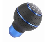 Bewinner 5 Speed Gear Shift Knob Stick, Aluminum Alloy and Leather Manual Auto Shift Knob, Universal Replacement Shifter with 3 Adapters for Manual or Automatic Cars SUV Trucks (B (Blue))