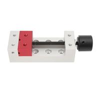 Bewinner 50mm Mini Aluminum Flat Clamp Table Bench Vise, Drill Press Vice Fixing Tool with Threaded Rod, Polished Oxidized Surface, for Workshop