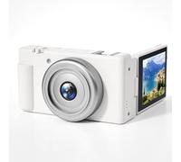 Bewinner 5K Digital Camera for Photography 80MP HD, 18X Digital Zoom Mirrorless Camera with 2.8" Flip Screen, LED Flash, Time Lapse Burst Mode, Ideal for Beginners, Travel Family Memories (White)