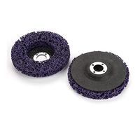 Bewinner 5Pcs 100mm Poly Strip Wheel Disc Paint Rust Removal Tool for Angle Grinders, Nylon Cord Grinding Polishing Wheel with 15,200rpm Max Speed, 3.94 X 0.47 Inch, Purple Gold