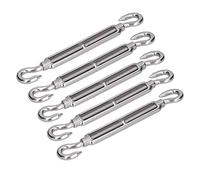 Bewinner 5Pcs 304 Stainless Steel Turnbuckle, Hook and Hook Wire Rope (M10)