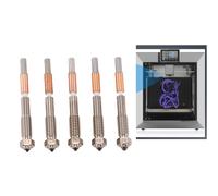 Bewinner 5Pcs Bimetallic Extruder Nozzles for QIDI Plus 4, 0.2mm 0.4mm 0.6mm 0.8mm Hotend Kit, High Temp 370°C Tool, Less for PLA ABS PETG CF Filaments