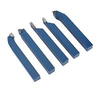 Bewinner 5Pcs Carbide Lathe Turning Tool Set 8x8mm Steel Body (8*8mm) | Metalworking Kit, Planer Groove Cut Off, Threading Process, Durable High Hardness, Home Professional Use