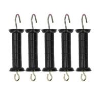 Bewinner 5Pcs Electric Fence Handle with Insulator, Insulated Gate Grip Bar with Metal Hook for Farm Pasture, Ranch Fence Accessories