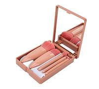Bewinner 5pcs Makeup Brush Set with Mirror & Storage Box, Fluffy Soft Eyeshadow & Powder Brushes Kit, Portable Complete Cosmetic Brushes for Even Application