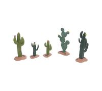 Bewinner 5pcs Mini Figurines, Lifelike Simulated Cacti Plant Ornaments for Sand Table Decoration and Early Educational Play