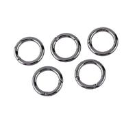 Bewinner 5PCS Zinc Alloy Round Snap Hook Keychain - Spring Clip Key Ring for Backpack, Bag, Purse - Heavy Duty Lightweight Gun Black Snap Hooks for Keys