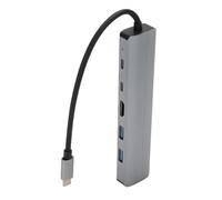 Bewinner 6 In 1 USB Type C Hub With Gigabit Ethernet 4K 60Hz HDMI, 87W PD Charging, Dual USB 3.0 Ports, Multiport Adapter for Laptop Tablet Docking Station Aluminum