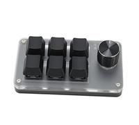 Bewinner 6 Keys Programmable Keypad, Mini Mechanical Gaming OSU Keypad, Knob USB RGB Light Blue Switch USB DIY Programmable Keyboard, OSU Keyboard for Gaming Office