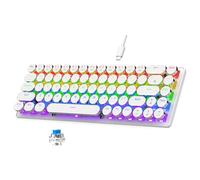 Bewinner 60% Wired Mechanical Gaming Keyboard, Compact 68 Keys Office Keyboard with RGB Backlight, Hot Swappable Retro Keypad for PC Laptop (White)