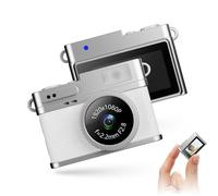 Bewinner 64GB Vintage Mini Digital Camera, 1080P FHD Vlogging Camera with 0.96in Display, Portable Micro Video Camcorder for Travel Study Recording (White)