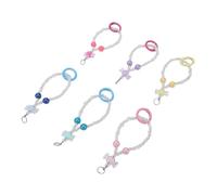 Bewinner 6pcs Beaded Phone Strap, Fashionable Phone Lanyard Keychain Accessories for Women, Anti Drop Wrist Strap for, Bag, Camera, Keys
