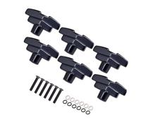 Bewinner 6pcs Guitar Tuning Peg Knobs with Complete Accessories Set for Acoustic Electric Folk Guitars (Black)
