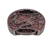 Bewinner 7 in 1 Metal Spinner Dice, Zinc Alloy Rotatable Dice Replacement for DND RPG Tabletop Games, Dragon Design with Storage Box (Blood Red)