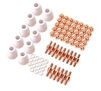 Bewinner 75pcs PT-31-40 Torch Consumables Tips Electrodes Rings (75pcs) | Cutter Parts Set, For CUT40 CUT50 Torches, Durable Copper Ceramic, Easy Installation
