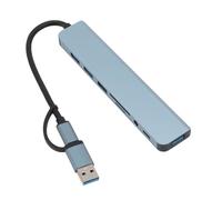 Bewinner 8 in 1 USB C Hub, Ultra Slim Multiport Adapter with 4 USB 3.0 Ports, C Port, 3.5mm Audio, /TF Card Reader for Laptop, Desktop, Tablet