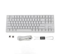 Bewinner 80% Mechanical Keyboard, RGB Brown Switch Keyboard 2.4G BT3.0 5.0, Full Key No Conflict, Ergonomic Support, Double Layer Filling, White with Transparent Side Lighting, Ideal for