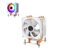 Bewinner 90MM CPU Air Cooler, Super Quiet CPU Cooler with Colorful Lighting, 3pin Hydraulic Computer CPU Cooling Fans with 4 Heatpipes for Gaming PC, White