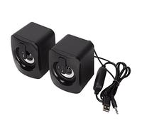 Bewinner A2 Mini Computer Speaker Stereo Clear Bass Low Distortion USB Wired Speaker for Desktop PC Laptop, Portable Small with Volume Control, 3.5mm Plug, Black