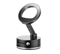 Bewinner A7-Pro Magnetic Car Phone Holder | Vacuum Lock & 17 N52 Magnets, 360° Adjustable for Multi-Surface Use in Car/Home/Gym (Black)