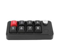 Bewinner ABS Mechanical Numpad Programmable Macro Keypad, Wired USB C, One Handed Programmable Macro Keypad, 8 Keys with Knob Floating Window Custom Copy Paste Shortcuts for PC (Black)