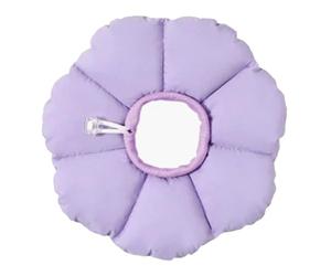 Bewinner Adjustable Cat Cone Collar, Soft Flower Shape Recovery Collar for Cats, Comfortable Design for Eating and Playing, M Purple (Purple)