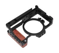 Bewinner Aluminum Alloy Camera Cage with Wood Handle for ZV-1 II ZV-1F, Video Rig with 1/4" & 3/8" Screw Holes, Cold Shoe Mount, Protective Metal Frame