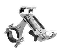 Bewinner Aluminum Alloy Mountain Bike Phone Bracket, Durable Shock Absorption 360° Rotatable Bracket for Handlebar, for Riders, Silver (Rotatable)
