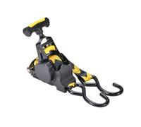Bewinner Auto Retracting Ratchet Strap, 3. 680KG Break Strength Self-Retracting Tie Down Strap for Motorcycle, Outdoor Gear - Yellow & Black Ergonomic T-Handle (T-handle Yellow and Black Arrows)