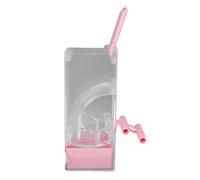 Bewinner Automatic Bird Feeder 400ml Anti Spill Plastic Hanging Bird Cage Feeder for Parakeets Lovebirds Small Medium Birds Gravity Feed Perch Included (Pink)