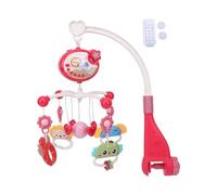 Bewinner Baby Crib Mobile with Star Projector 360° Rotation (Red) | Remote control, 400 soothing melodies, adjustable night light, timer settings, non-slip pads