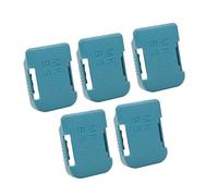 Bewinner Battery Storage Rack, 5 Pack ABS PC Battery Mounts with Belt Slot for 18V 20V 54V 60V Batteries (Cyan)