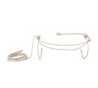 Bewinner Beige 3.5mm Jack Male Screw Lock Binaural Hanging Microphone, Condenser Omnidirectional for Bodypack Transmitter, Professional Vocal Pickup Headset Mic for Stage, and