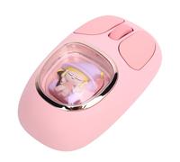 Bewinner Bluetooth Mouse Wireless, Rechargeable Wireless Mouse, 2.4G USB C RGB Lighting Computer, Cute Doll, Triple Mode Connection, Type C, Ergonomic Shape, Silently Click for Laptop, (Roseate)