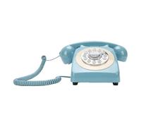 Bewinner Bluetooth Retro Telephone with Handset, Wireless Landline Phone for Home & Office, Supports Hands-Free Calls, Speakerphone & Music Playback, USB Rechargeable, Black (Blue)