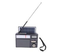 Bewinner Bluetooth Solar Radio, Portable AM FM SW Radio with Solar Panel USB Charging, Retro Wireless Speaker for Camping, Outdoor, Emergency Preparedness (Black)