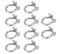 Bewinner Bow Shackle, 10 Pack D Anchor Shackle Stainless Steel U Shape Screw Pin Load for Camping Hiking Climbing M5 with 220.5 Lb Capacity