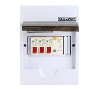 Bewinner Box 2 Way, 40A 30mA RCD Consumer Unit with 2 MCBs Power Supply Distribution Board for Garage Residential Building