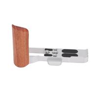 Bewinner Camera L Shape Handgrip for GR4, Wooden Hand Grip with Metal Arrow Storage Case Plate, Aviation Aluminum L Bracket Handle, ARCA Compatible Camera Cage, Anti-Slip Bottom Pad, (Silver)