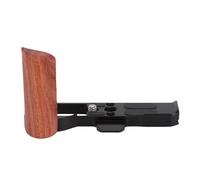 Bewinner Camera L Shape Handgrip for GR4, Wooden Hand Grip with Metal Arrow Storage Case Plate, Aviation Aluminum L Bracket Handle, ARCA Compatible Camera Cage, Anti-Slip Bottom Pad, (Black)