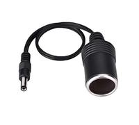 Bewinner Car Cigarette Lighter Extension Cable Plug, 12V-24V DC 5.5mm x 2.1mm Car Cigarette Lighter Cable, DC Female Plug to Car Cigarette Lighter Socket Female Converter Adapter Cord, 30cm / 11.8in