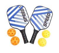 Bewinner Carbon Fiber Pickle Rackets Set Large Sweet Spot 16mm Core for All Skill Levels Comes with 2 Paddles and 4 Balls (Grey Storage Bag)