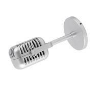 Bewinner Classic Prop Microphone for Filming Dance Shows Practice, Fake Microphone Prop Karaoke Mic Plastic Durable Lightweight 3.1x6.5x2 Inch Black (Silver)