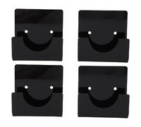 Bewinner Clear Acrylic Shower Rod Holder, 4 Pack Adhesive (Black)