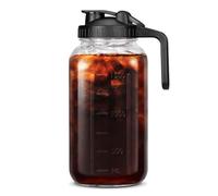 Bewinner Cold Brew Coffee Maker, Thick Glass Cold Brew Pitcher, Iced Coffee Maker Pitcher Jar with Stainless Steel Filter, Leakproof Lid for Iced Brew Coffee Lemonade (2000ml)