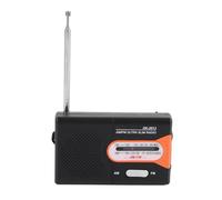 Bewinner Compact Pocket Radio with Speaker, AM FM Battery Operated Transistor Radio, Headphone Jack for Home Outdoor, Portable Radio (Black Orange)