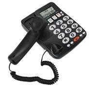 Bewinner Corded Phone with Caller ID for Home Office, Wired Landline Telephone Adjustable Ringtone Shortcuts Memory Speed Dial Dual Interface, Plug and Play Desk Phone (Black)