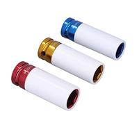 Bewinner CR-MO Alloy Steel Wheel Nut Socket Set 3-Piece 17mm 19mm 21mm, Colourful Wheel Nut Protector with Storage Box, for 1/2in Drive Impact Wrench Electric Pneumatic Tools