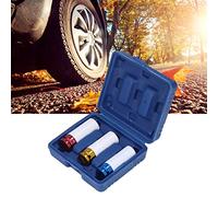 Bewinner CR-MO Alloy Steel Wheel Nut Socket Set 3-Piece 17mm 19mm 21mm, Colourful Wheel Nut Protector with Storage Box, for 1/2in Drive Impact Wrench Electric Pneumatic Tools